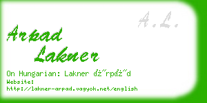 arpad lakner business card